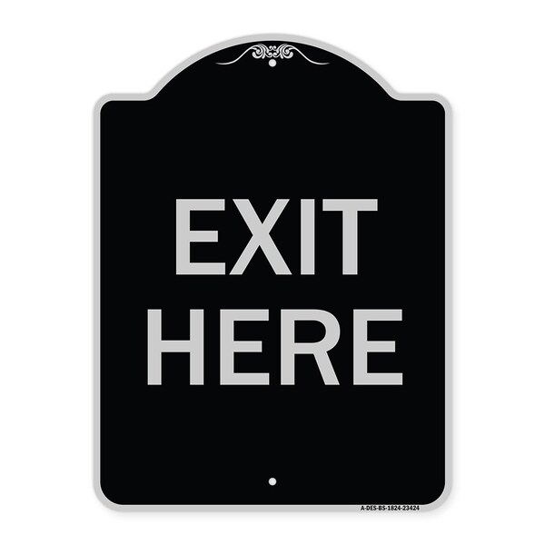 Signmission Parking Lot Exit Here Heavy-Gauge Aluminum Architectural Sign, 18" L, 24" H, BS-1824-23424 A-DES-BS-1824-23424 - main